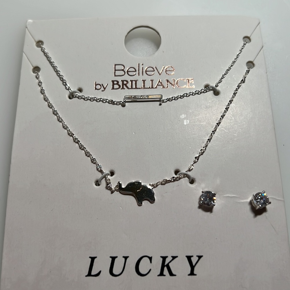 NEW ELEPHANT NECKLACES AND EARRING SET
